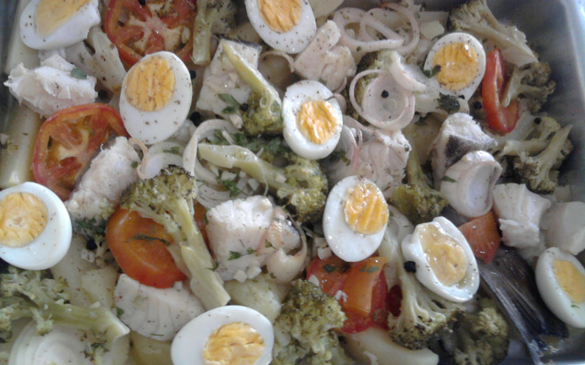 Bacalhau ao forno colorido