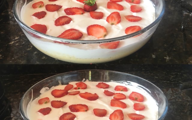 Sobremesa gelada de morango