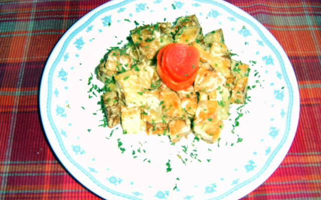 Salada de batatas fritas