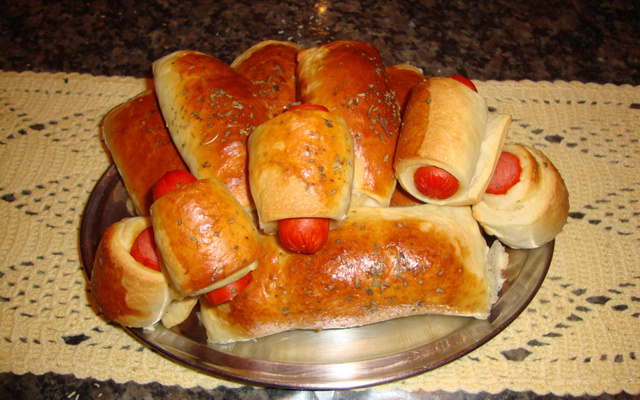 Enroladinho de presunto e queijo