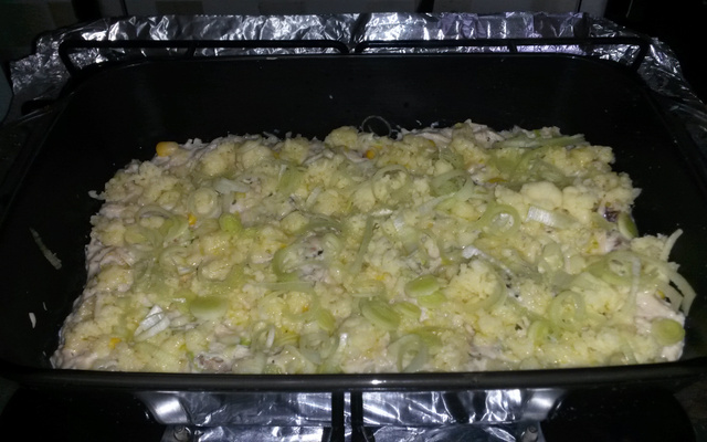 Frango ao creme de alho poró e requeijão