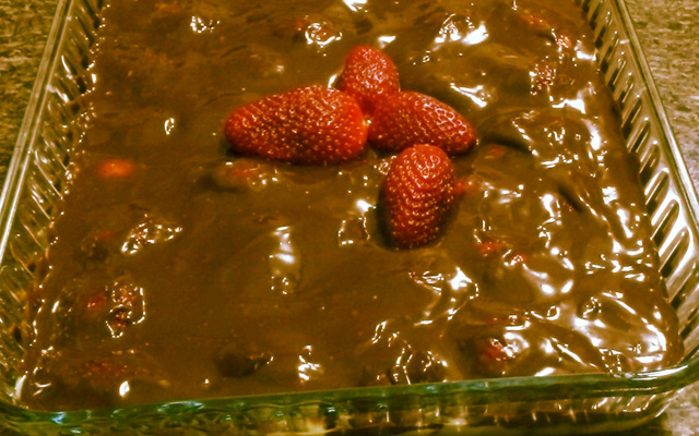 Bombom aberto de morango