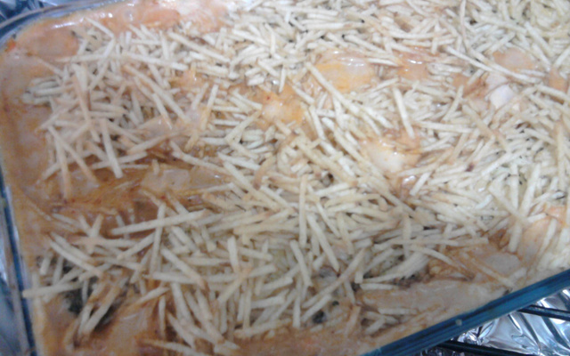 Picadinho ao molho 4 queijos