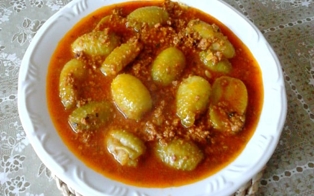 Maxixe com carne moída