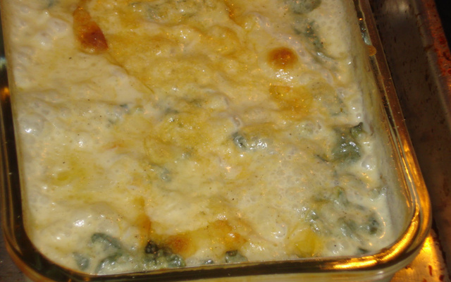 Espinafre gratinado fácil