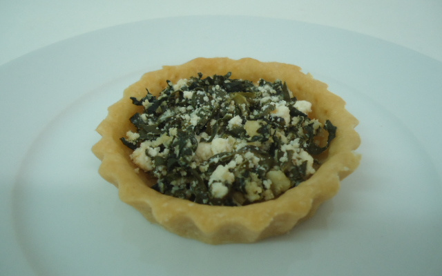 Mini quiche de escarola e Coalhada