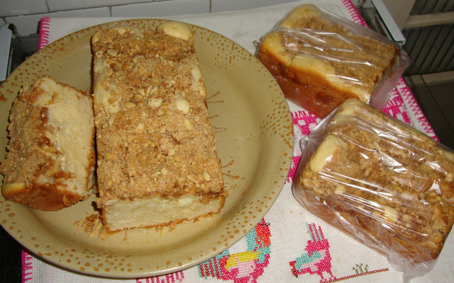 Cuca de maçã de amendoim