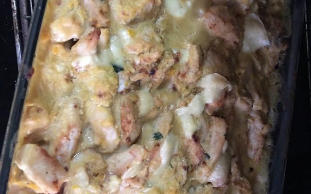 Filé de frango ao molho de milho para alérgicos a leite