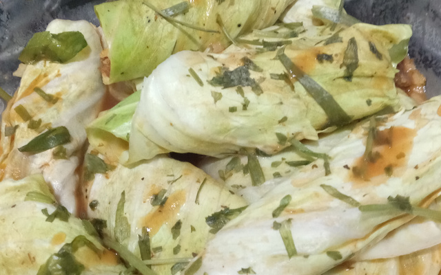 Charutinhos de repolho e soja