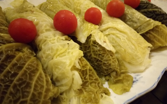 Rolinhos de couve-chinesa