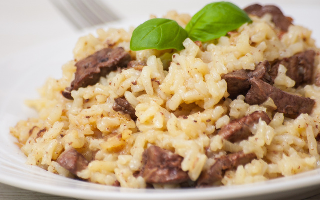 Risoto de carne simples