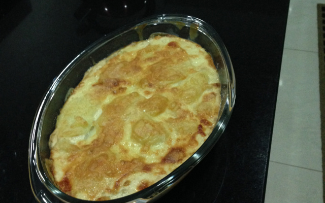 Batata com creme de leite ao forno