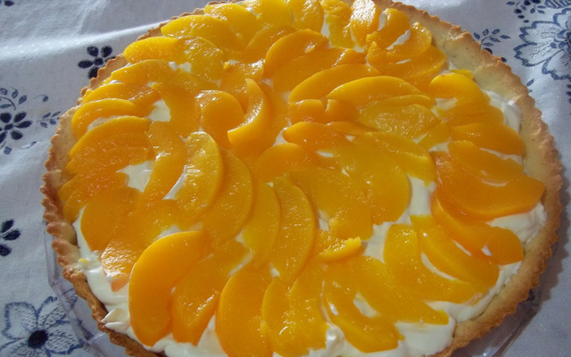 Torta gelada de pessego da Elzi