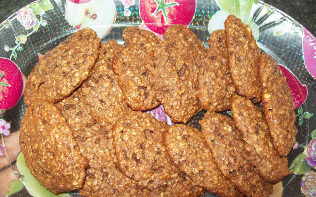 Cookies de aveia com chocolate