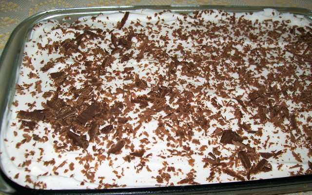 Delícia de chocolate e pêssego fácil