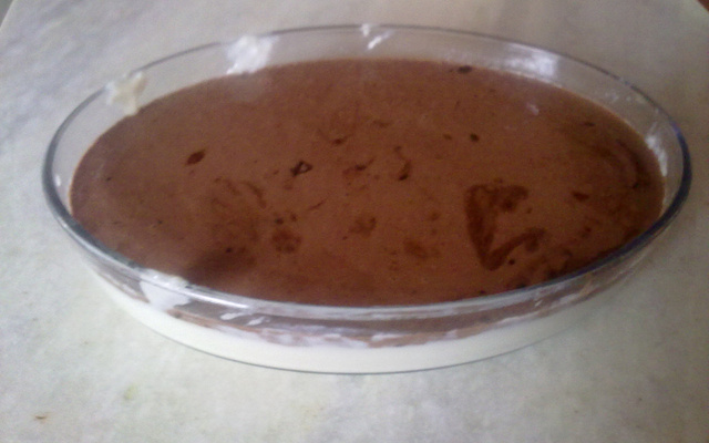 Doce gelado de coco com chocolate