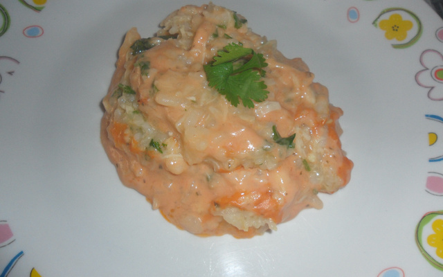 Risoto cremoso de frango
