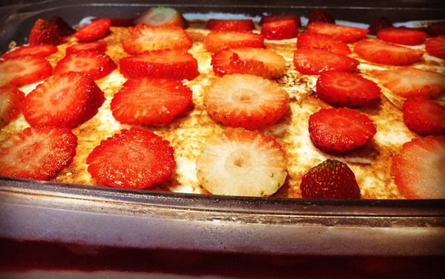 Torta de morango com gelatina