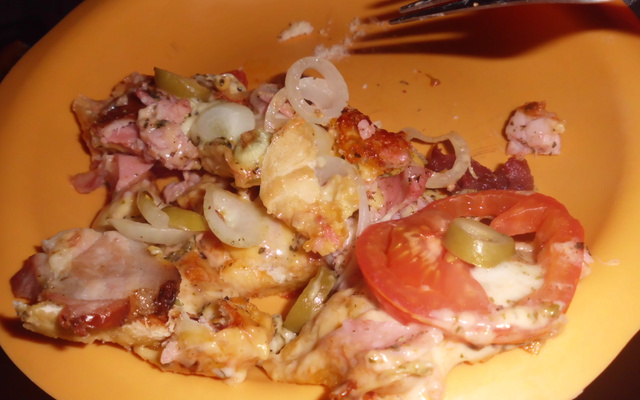 Pizza de pão fatiado