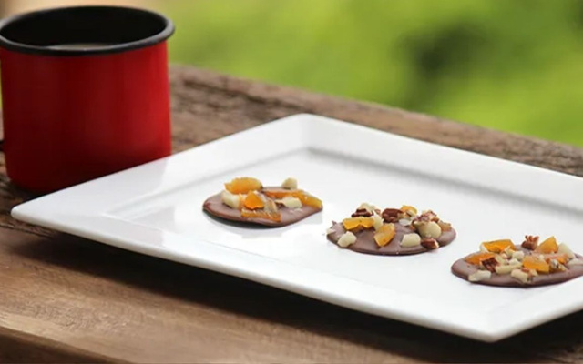 Mendiants (discos de chocolate com frutas secas)