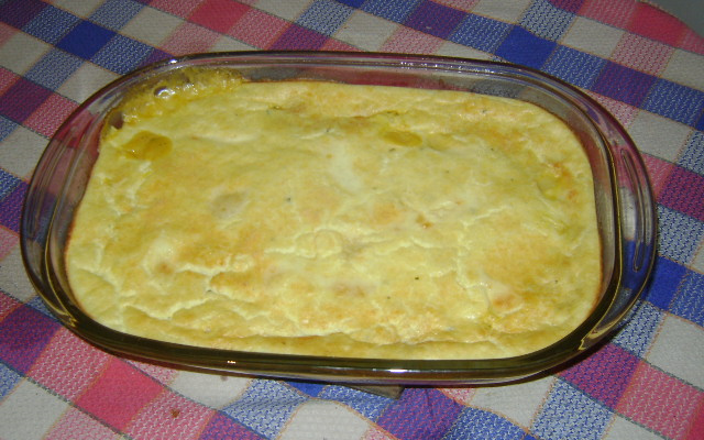 Torta de camarão cremosa