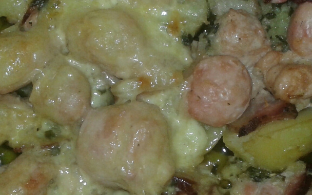 Medalhão de batata com linguiça toscana