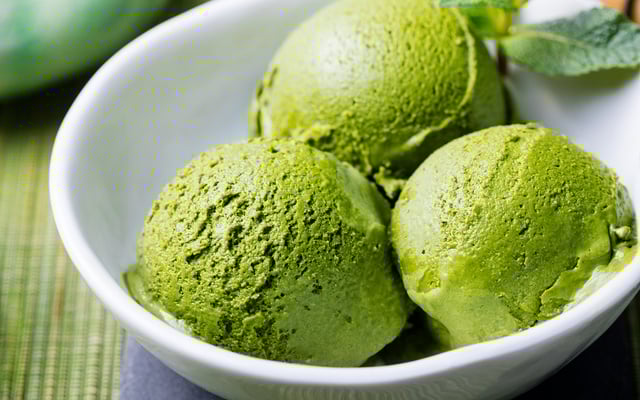 Sorvete de chá verde de matcha