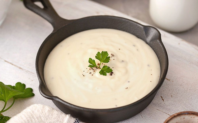 Molho branco com alho poró