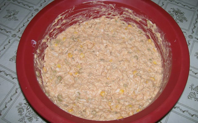 Recheio de frango com milho