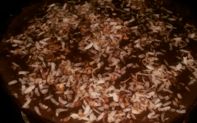 Torta de coco e chocolate