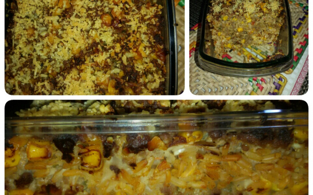 Arroz de forno com carne moida