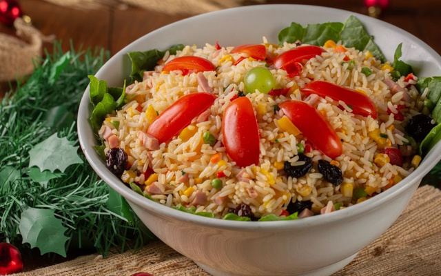 Arroz de Natal na airfryer