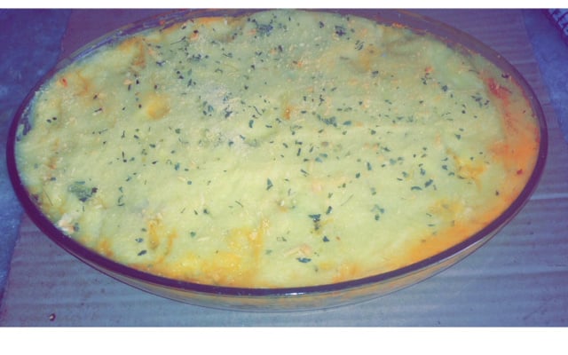 Souflé de batata com frango