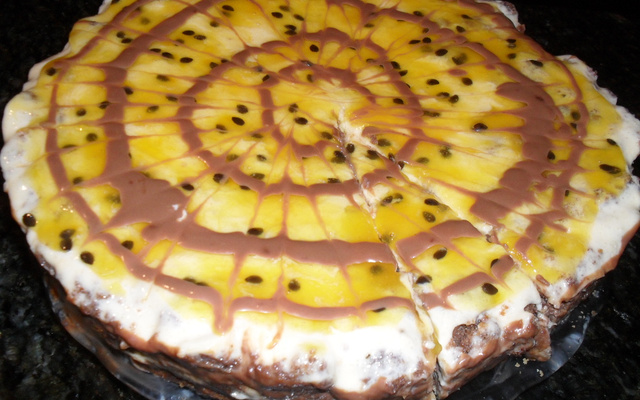 Torta de maracujá com chocolate