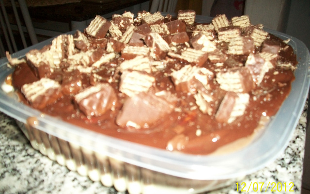 Pavê de chocolate preto e chocolate branco