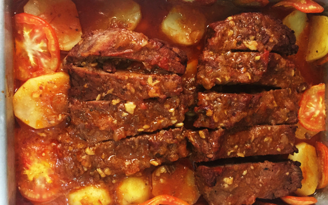 Carne assada de forno ao creme