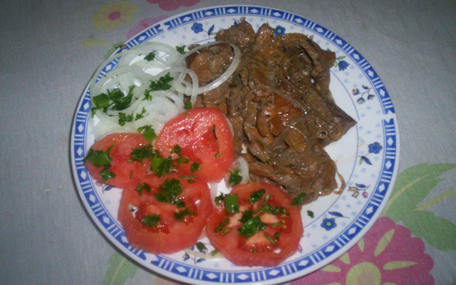 Fígado de boi Acebolado.