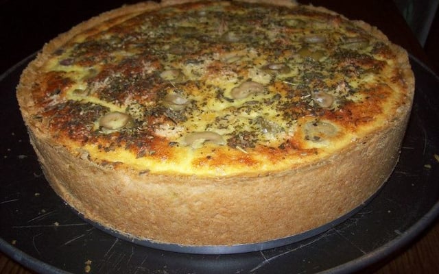 Quiche de frango com palmito