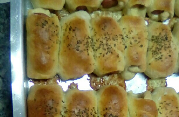 Pão recheado com salsicha
