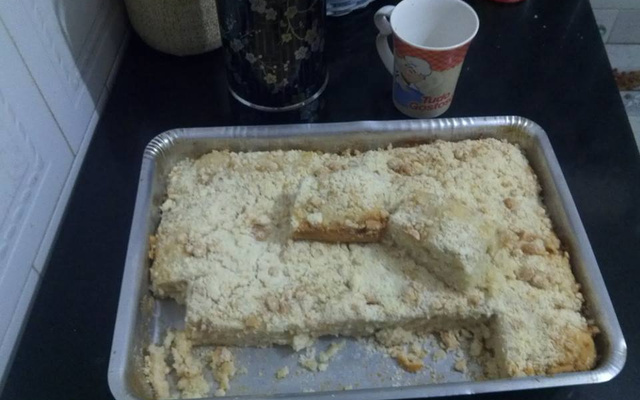 Cuca de pão com doce de leite