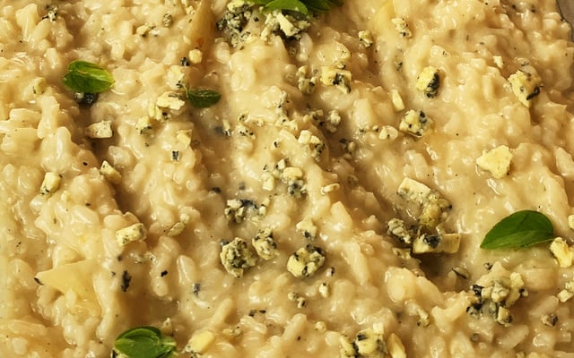 Risoto de gorgonzola e pêra