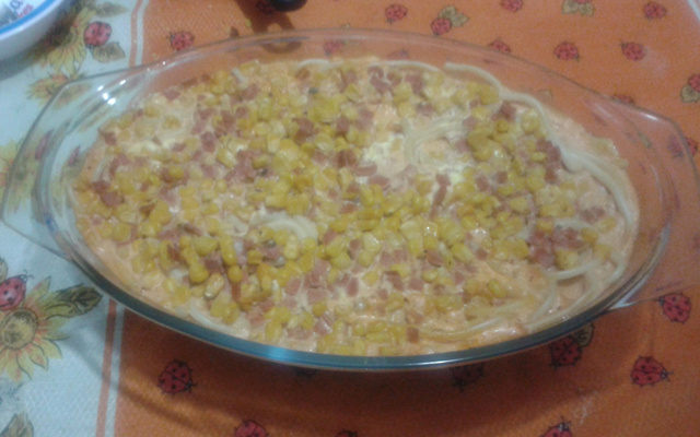 Lasanha de frango e creme de leite