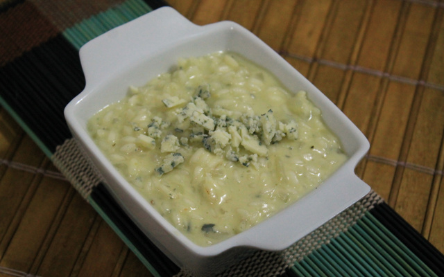 Risoto de pera e gorgonzola