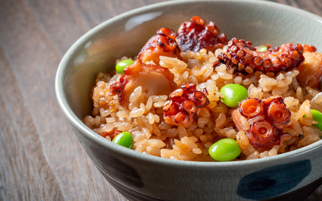 Risoto de polvo com arroz selvagem