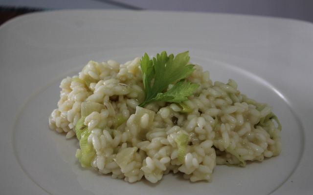 Risoto de alho poró