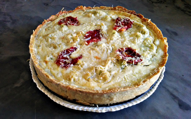 Torta de Couve Flor com Tomate Seco