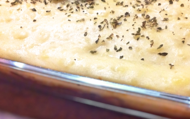 Lasanha com purê de batata