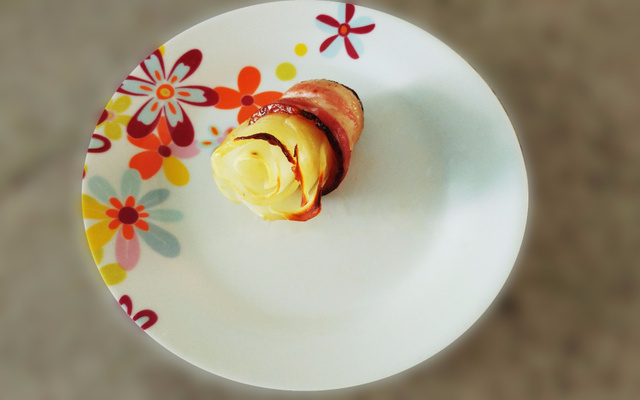Flor de batata e bacon