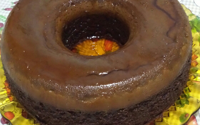 Bolo pudim de chocolate