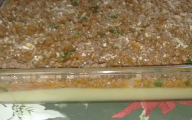 Polenta com carne moida